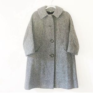 Vintage | Heavy Striped Wool Winter Coat - Fully Lined
